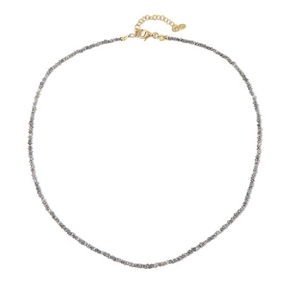 Silberfarbener Diamant-Silberhalskette