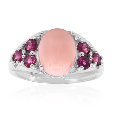 Pinkfarbener Opal-Silberring