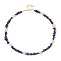 Sambia-Amethyst-Silberhalskette (Riya)