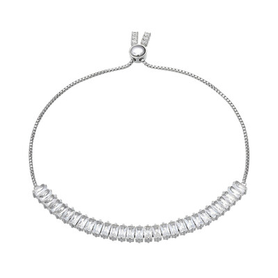 Weißer Topas-Silberarmband