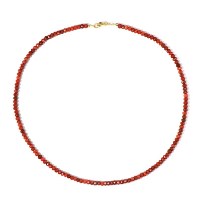 Roter Jaspis-Silberhalskette