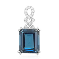 Londonblauer Topas-Platinanhänger