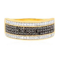 Schwarzer Diamant-Silberring