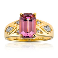 Pinkfarbener Diaspor-Goldring (AMAYANI)