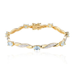 Himmelblauer Topas-Messingarmband (Juwelo Style)