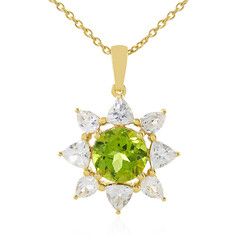 Peridot-Silberhalskette