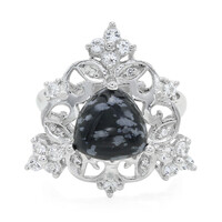 Schneeflocken-Obsidian-Silberring