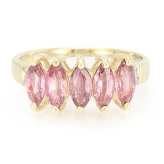 Nicht erhitzter Padparadscha-Saphir-Goldring