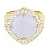 Blauer Band-Achat-Silberring