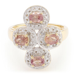 Nicht erhitzter Padparadscha-Saphir-Goldring (AMAYANI)