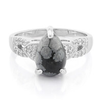 Schneeflocken-Obsidian-Silberring