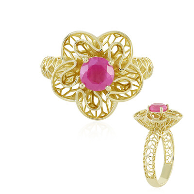 Pinkfarbener Madagaskar-Saphir-Goldring (Ornaments by de Melo)