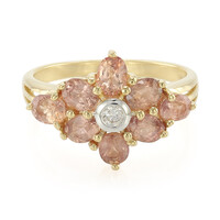 Nicht erhitzter Padparadscha-Saphir-Goldring (AMAYANI)