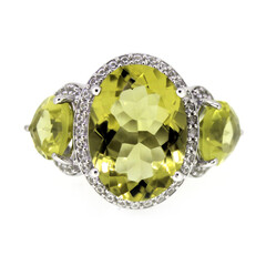 Ouro Verde-Quarz-Silberring