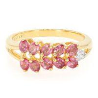 Nicht erhitzter Padparadscha-Saphir-Goldring (AMAYANI)