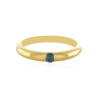Blauer I3 Brillant-Silberring