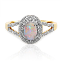 Lightning Ridge-Schwarzer Crystal-Opal-Goldring (Mark Tremonti)