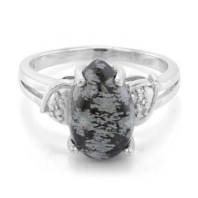 Schneeflocken-Obsidian-Silberring