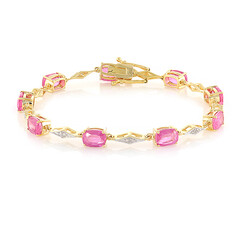 Pinkfarbener Madagaskar-Saphir-Silberarmband