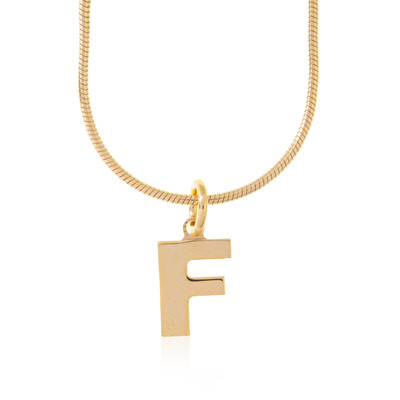 Silberhalskette- Buchstabe F