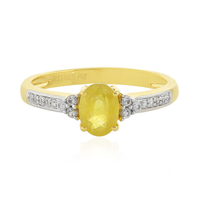 Gelber Madagaskar-Saphir-Silberring
