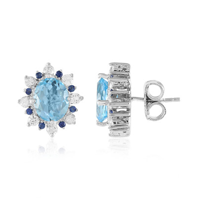 Himmelblauer Topas-Silberohrringe (Dallas Prince Designs)
