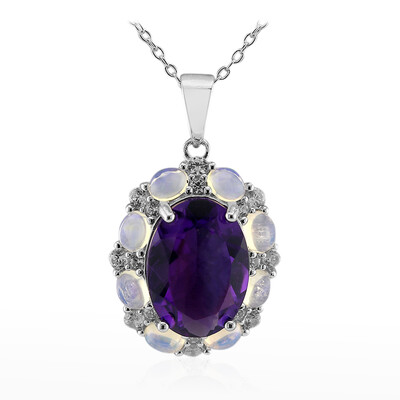 Sambia-Amethyst-Silberhalskette