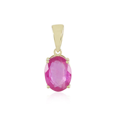 Pinkfarbener Madagaskar-Saphir-Goldanhänger