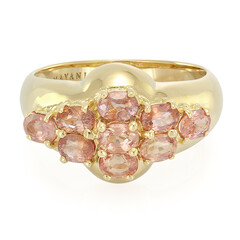 Nicht erhitzter Padparadscha-Saphir-Goldring (AMAYANI)