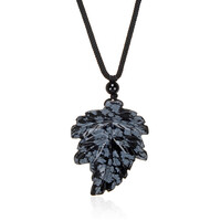 Schneeflocken-Obsidian-Collier