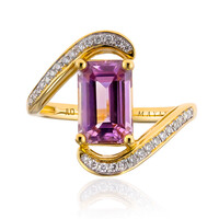 Pinkfarbener Diaspor-Goldring (AMAYANI)