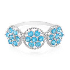 Neonblauer Apatit-Silberring