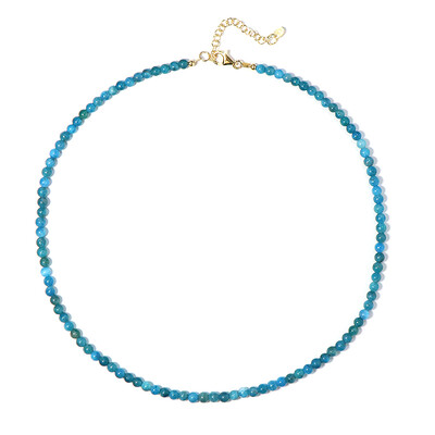 Neonblauer Apatit-Silberhalskette