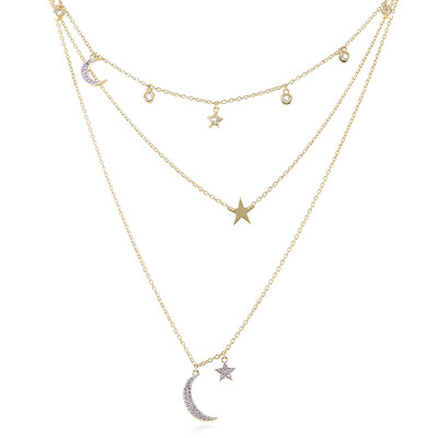 Weißer Topas-Silbercollier