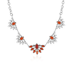 Roter Onyx-Silbercollier (Desert Chic)