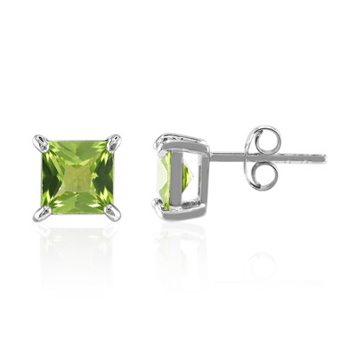 Burmesischer Peridot-Silberohrringe