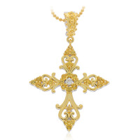 Gelber Saphir-Silberhalskette (Dallas Prince Designs)