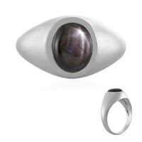 Schwarzer Stern-Saphir-Silberring