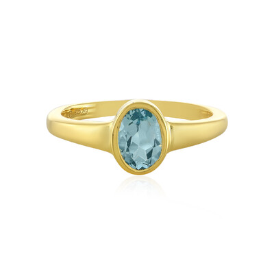 Himmelblauer Topas-Herren-Silberring