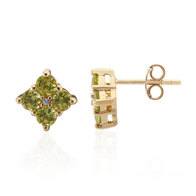 Burmesischer Peridot-Silberohrringe
