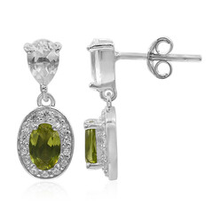Burmesischer Peridot-Silberohrringe