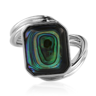 Abalone-Muschel-Silberring (MONOSONO COLLECTION)