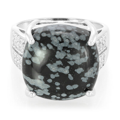 Schneeflocken-Obsidian-Silberring