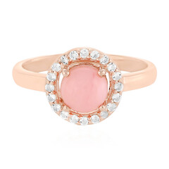 Pinkfarbener Opal-Silberring