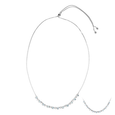 Himmelblauer Topas-Silbercollier