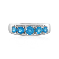 Neonblauer Apatit-Silberring