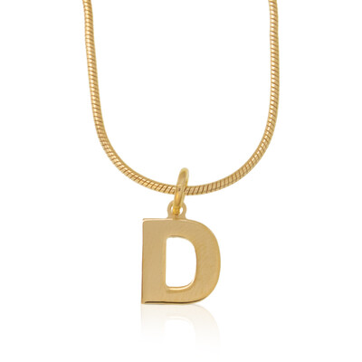 Silberhalskette- Buchstabe D