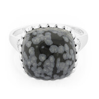 Schneeflocken-Obsidian-Silberring