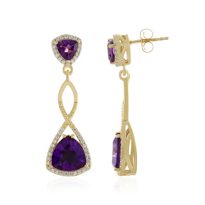 Sibirischer Amethyst-Silberohrringe