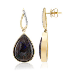 Boulder-Opal-Goldohrringe